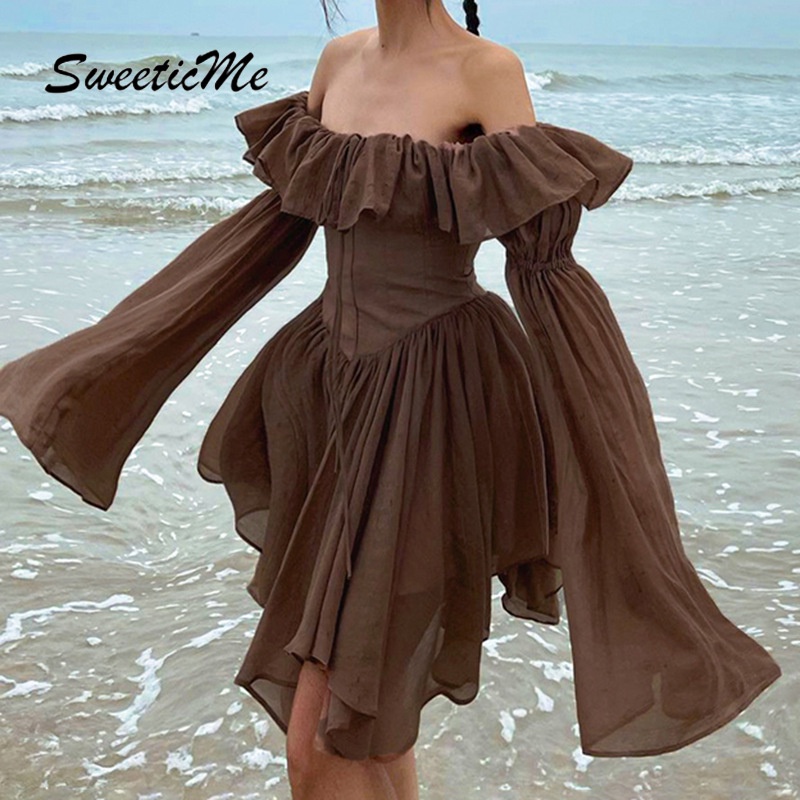 Đầm Trễ Vai Sweeticme   Dáng Ôm Gợi Cảm Cho Nữ