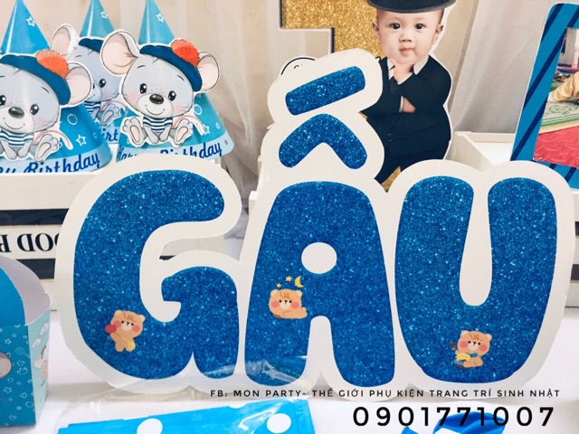 Set bàn+ set bóng, hình chibi.. trọn bộ trang trí sinh nhật y ảnh