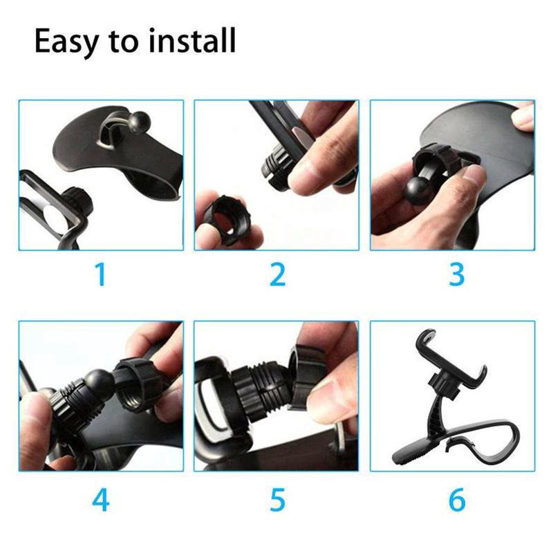 Giá Đỡ Điện Thoại Loại HUD Xoay 360 Độ Thông Minh 3.5-6.3 Inch Gắn Bảng Điều Khiển Xe Hơi