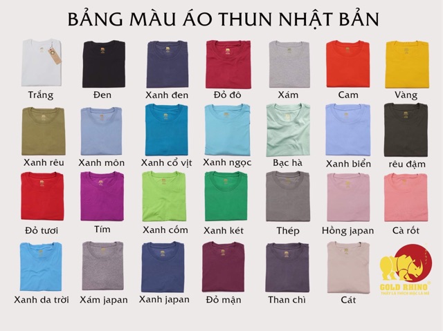 Áo thun nam Gold Rhino 100% cotton màu xanh japan