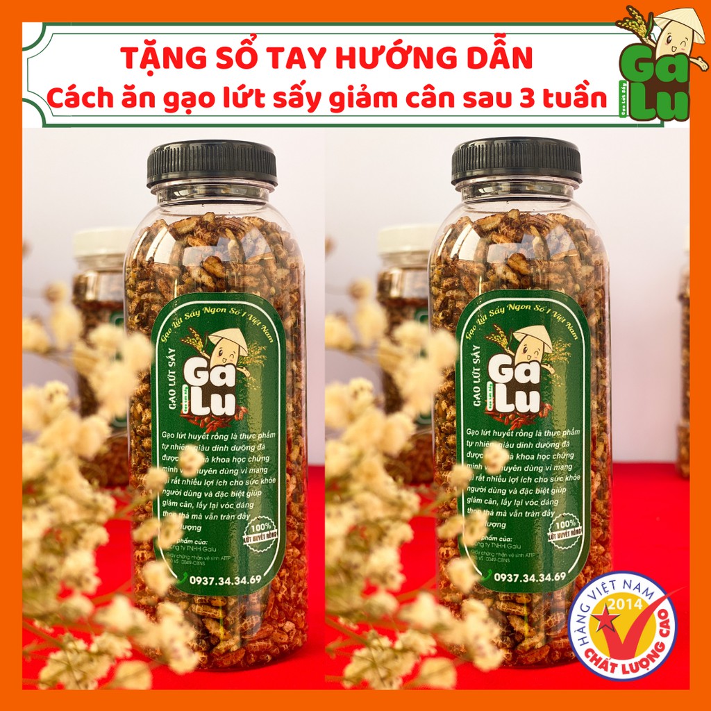 Gạo Lứt Sấy Rong Biển Galu Hũ(Túi) 500gram + Tặng sổ hướng dẫn cách ăn giảm cân sau 3 tuần ( Đầy đủ giấy VSATTP )