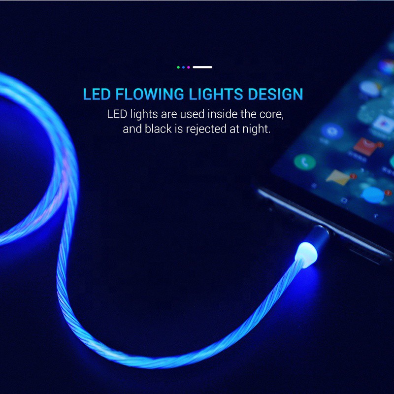 Samsung Galaxy A30 A50s A10 J4 Plus J6 Prime Magnetic LED Light Cable Micro USB Type-C iPhone Cable  LED Wired Charger