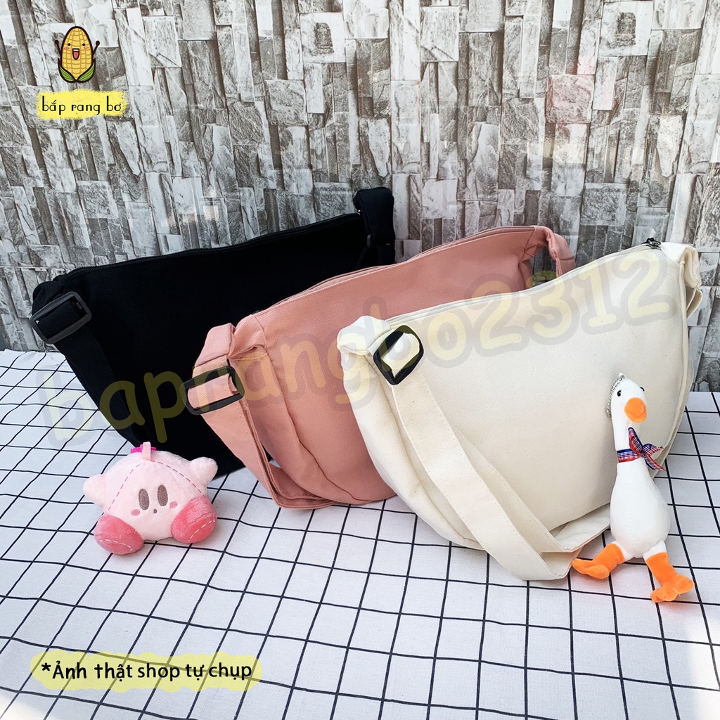 TÚI TOTE ĐEO CHÉO BÁN NGUYỆT VẢI CANVAS PHONG CÁCH ULZZANG DC03