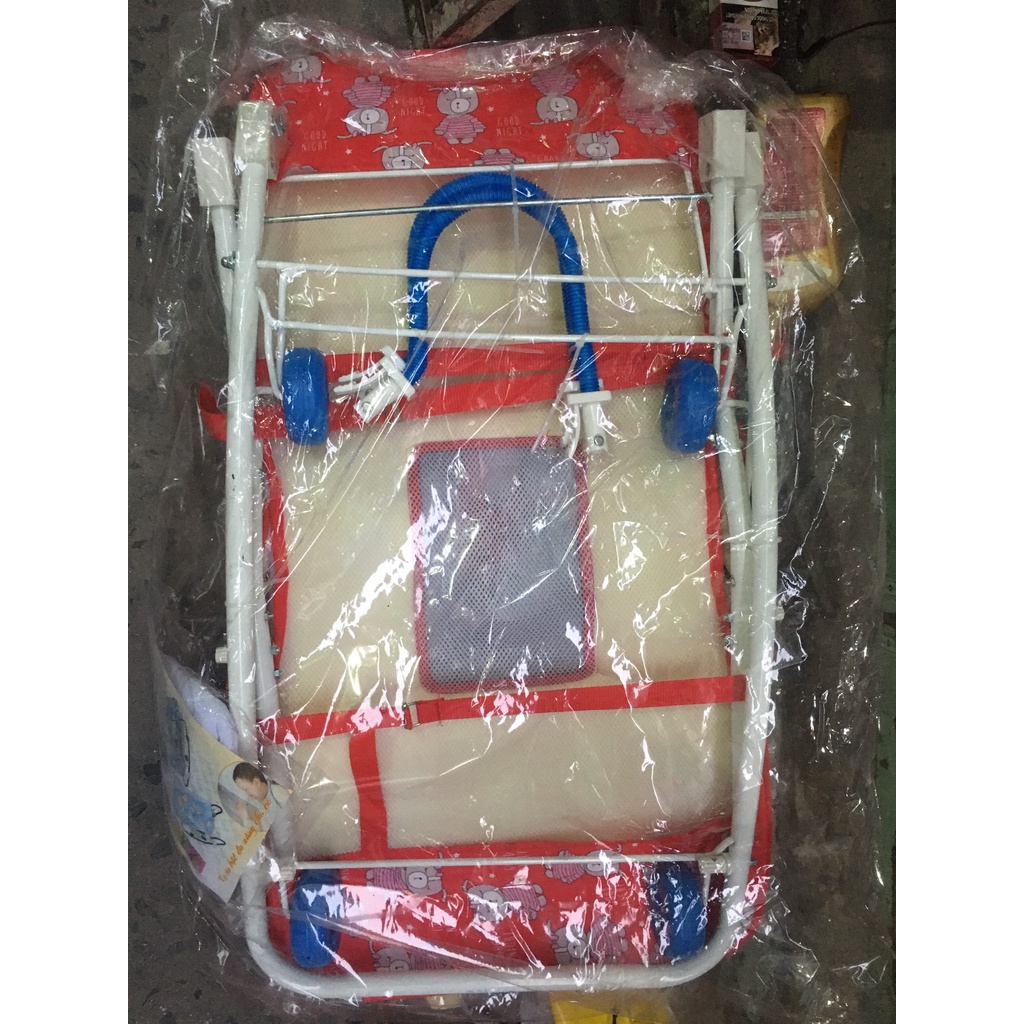 Áo vải, miếng lót thay thế cho ghế ăn bột, xe 2 nhún loại thường  40 x 82cm màu ngọc / hồng/ đỏ kèm mùng