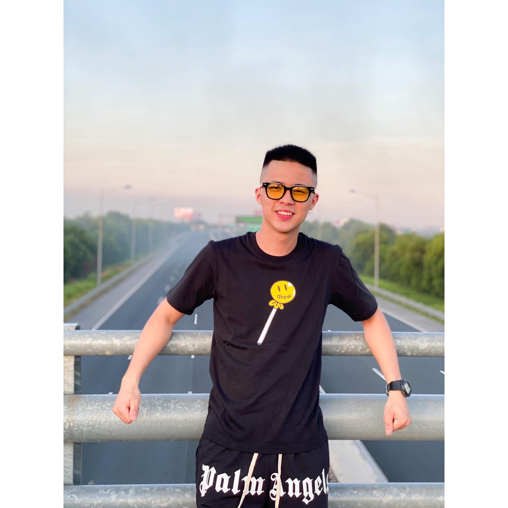 [ FREE SHIP ] Áo thun tay lỡ Mặt cười chảy- Áo phông nam nữ, Áo Drew form rộng Tay lỡ,chất cotton - Áo thun unisex