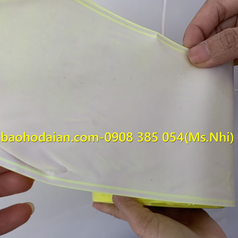 Phản quang nhựa bản 10cm may kèm áo mưa, balo