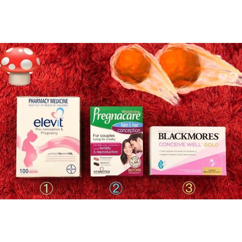 Elevit Bầu Úc - Pregnacare Him and Her Uk BACKMORES CONCEIVE WELL GOLD, vitamin tổng hợp trước bầu (