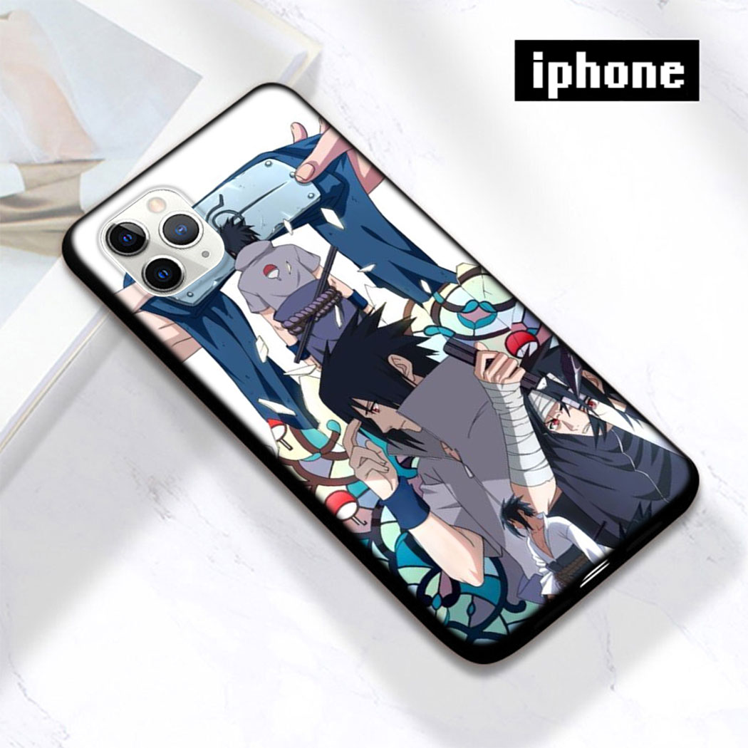 Ốp Điện Thoại Silicon Mềm Đen Hình Naruto Vs Sasuke Cho Iphone 11 Pro Max 12 Mini Pro Xs Max Se 2020 Xc27