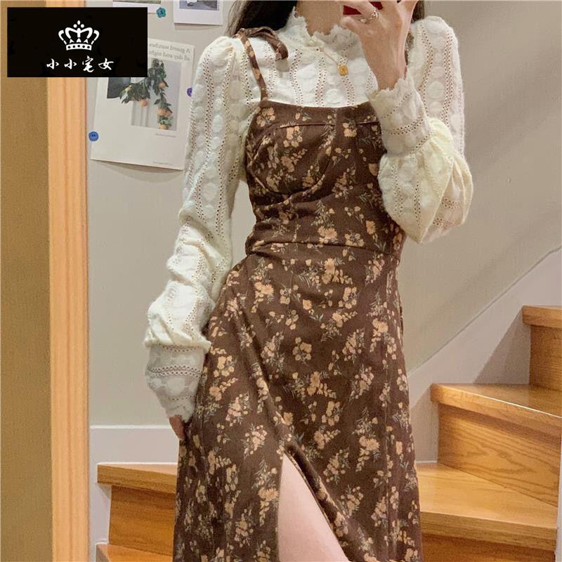 🔥🔥Set 2 chân váy hoa xẻ tà phối ren thời trang cho nữ