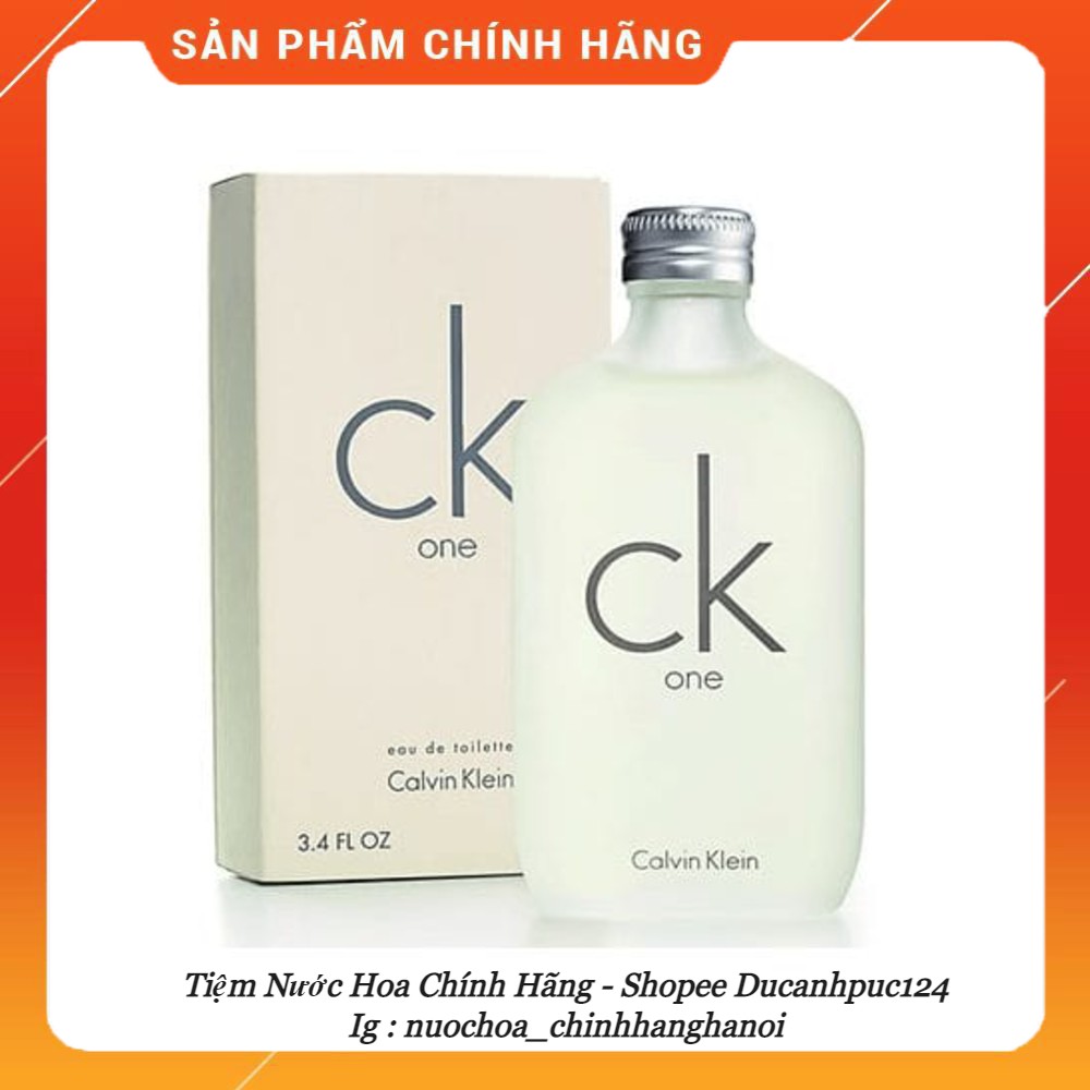 Nước Hoa Unisex 𝐂𝐚𝐥𝐯𝐢𝐧 𝐊𝐥𝐞𝐢𝐧 𝐂𝐊 𝐎𝐧𝐞 .Mang lại cho người dùng một một phong cách Tươi mát, Trẻ Trung và Tinh tế 100ml.