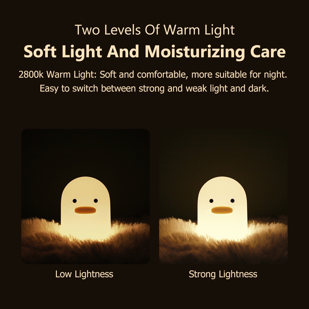 Xiaomi Youpin Đèn Ngủ LED 3 Bóng Silicone Dạng Bóp Hình Vịt Dễ Thương Trang Trí Phòng Ngủ Trẻ Em