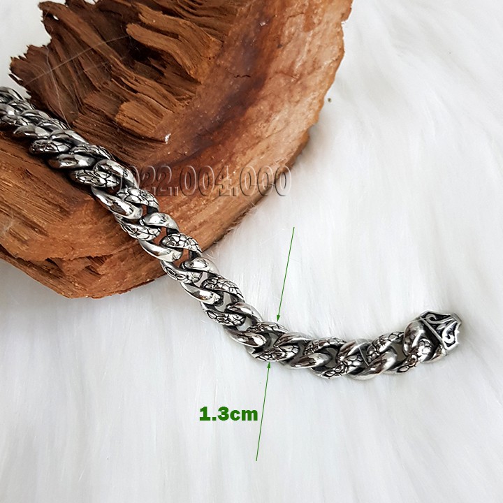 Lắc tay nam, lắc xích chạm hoa văn LZ1702.