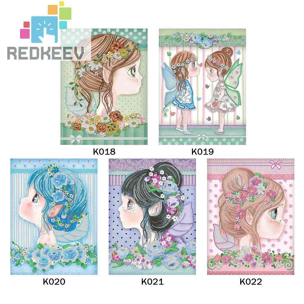 Bộ Tranh Đính Đá 5D DIY Hình Cô Gái Elf Để Trang Trí Nhà
