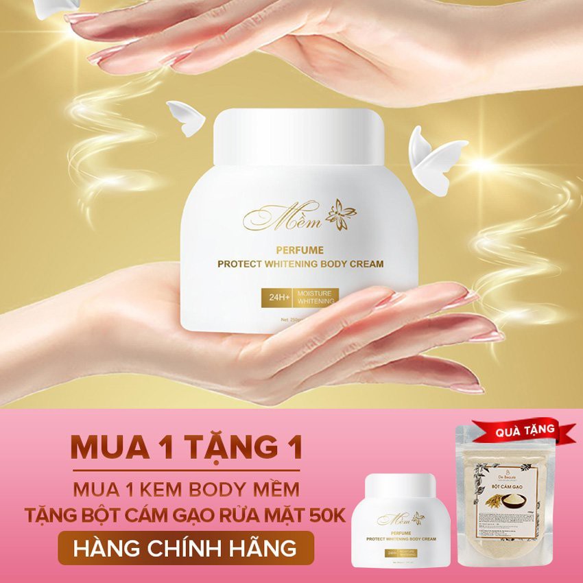 Combo Kem Body Mềm dưỡng trắng da bật tone sau 7 ngày, Không lộ Vân Kem, Không Trôi với nước, Thẩm thấu sau 5s