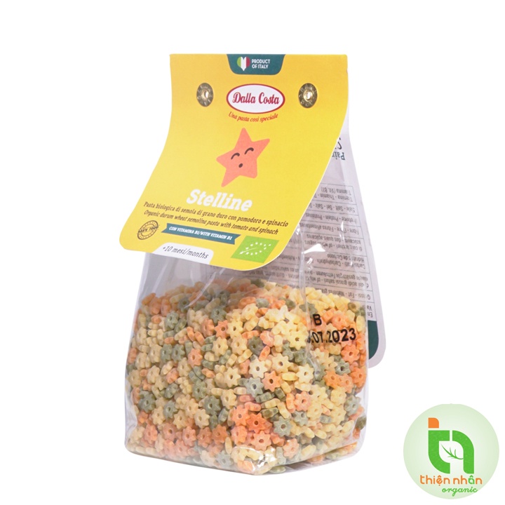 Nui Rau Củ Hữu Cơ Cho Bé hình Sao/ hình Space Dalla Costa 200g Organic Baby Pasta