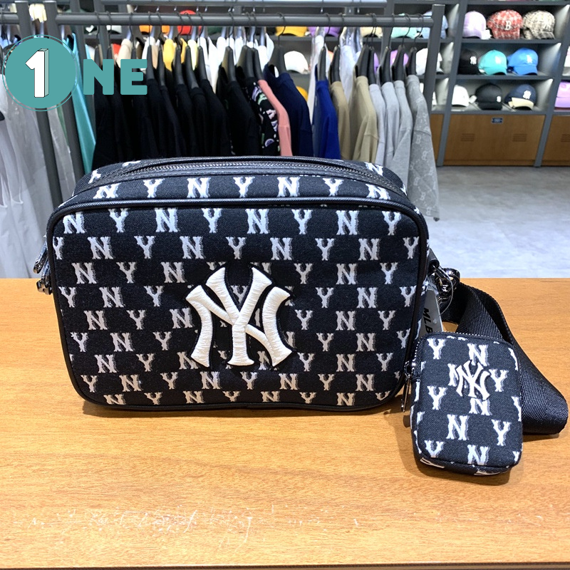 ( Chuẩn Hãng ) Túi Đeo Chéo MLB NY Monogram Jacquard Crossbody Bag New York Yankees Size 23 Full Tag Mac