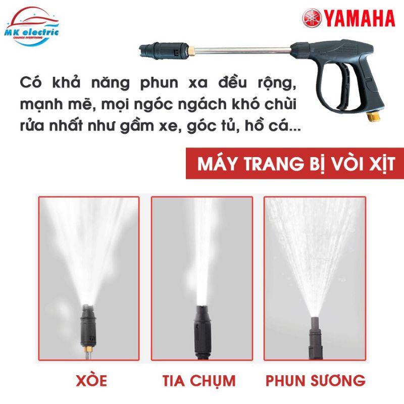 Máy rửa xe áp lực cao YAMAHA- YA 998 hàng loại 1 mô tơ 100% dây đồng đầy đủ phụ kiện