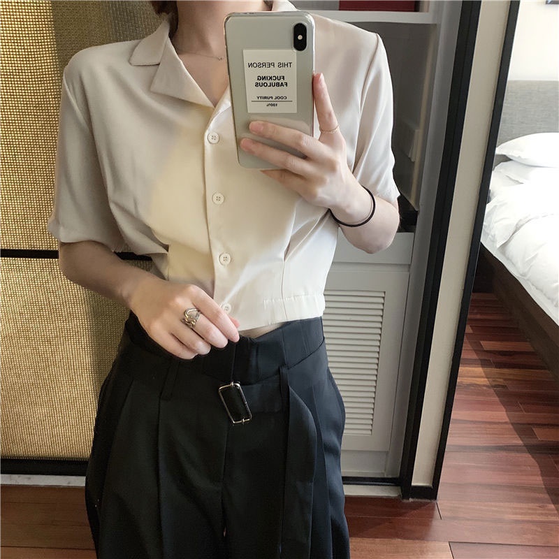 Áo sơ mi YEYA ngắn tay phong cách phương Tây dành cho nữ