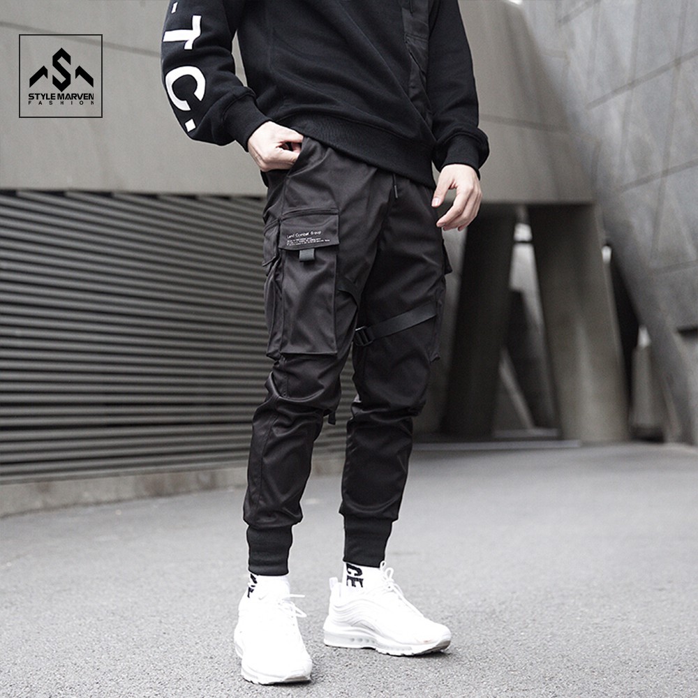 Quần jogger nam kaki STYLE MARVEN kiểu dáng thể thao bo gấu thời trang phối túi hộp in chữ cool ngầu - QUAN SM025C3