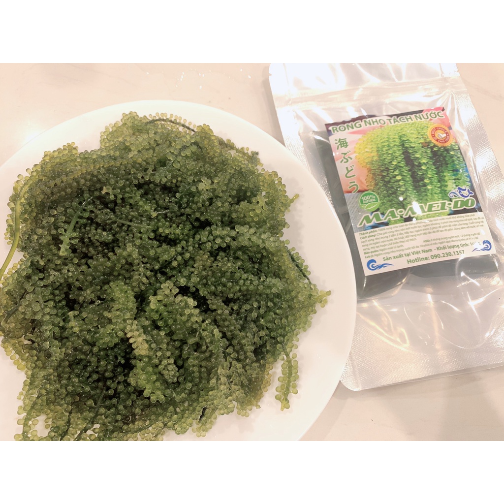[1 gói 100g NỞ RA 300g] (Giá sỉ 23k / gói) COMBO 15 gói Rong Nho Tách Nước KHÁNH HÒA - NHA TRANG ( MAMEIDO )