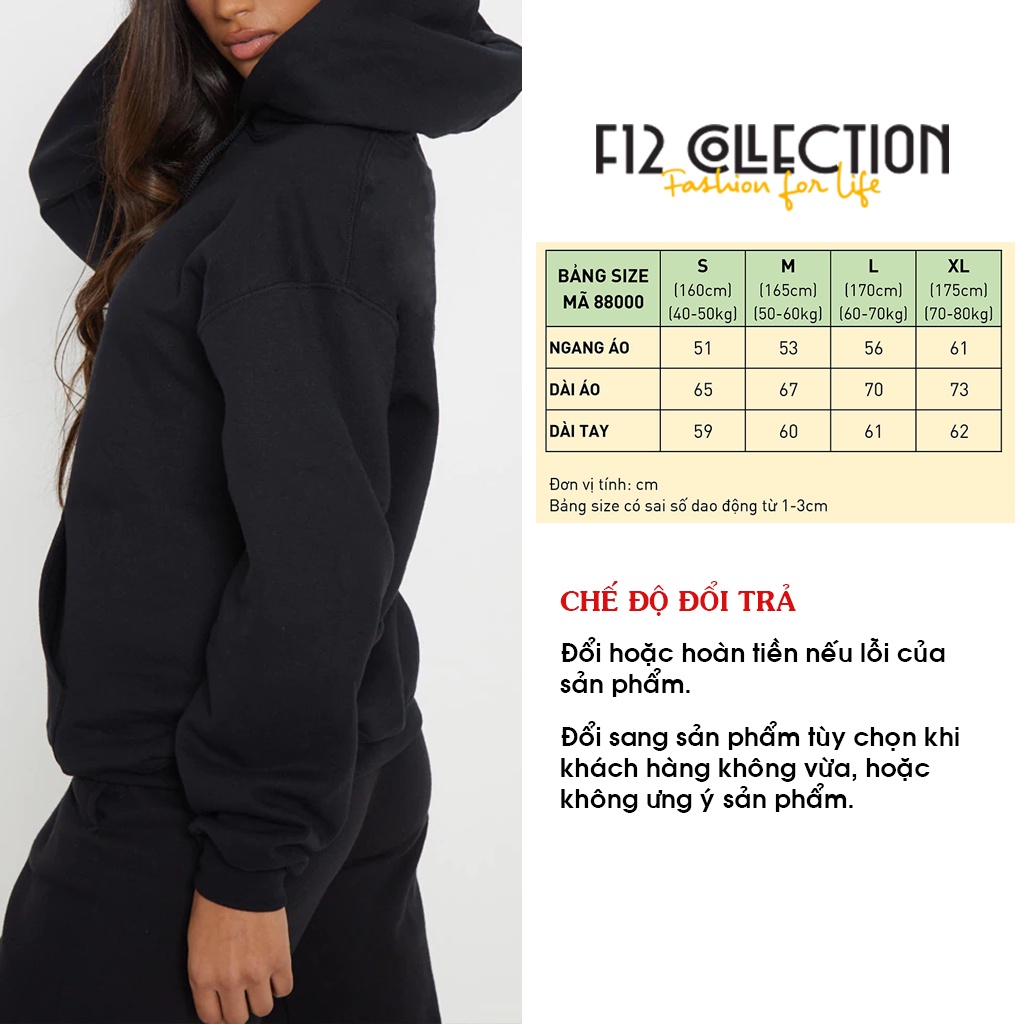 Áo khoác Hoodie nữ ADLV có mũ nỉ bông dày dặn cute giá rẻ F12 Collection HD001