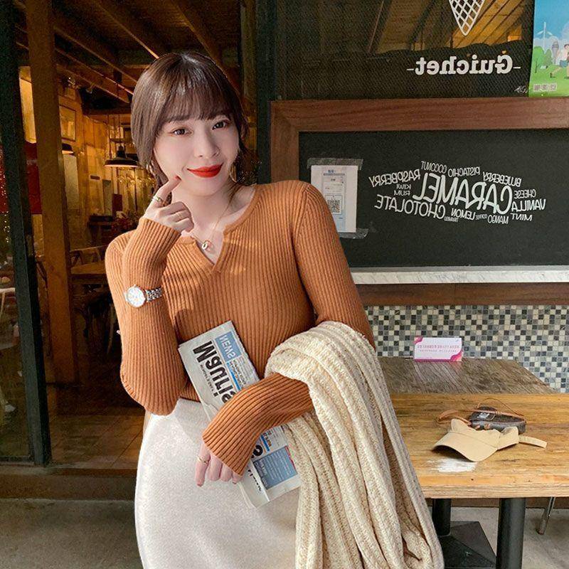 Áo Sweater Dệt Kim Tay Dài Cổ Chữ V Thời Trang Xuân Thu 2022 Mới