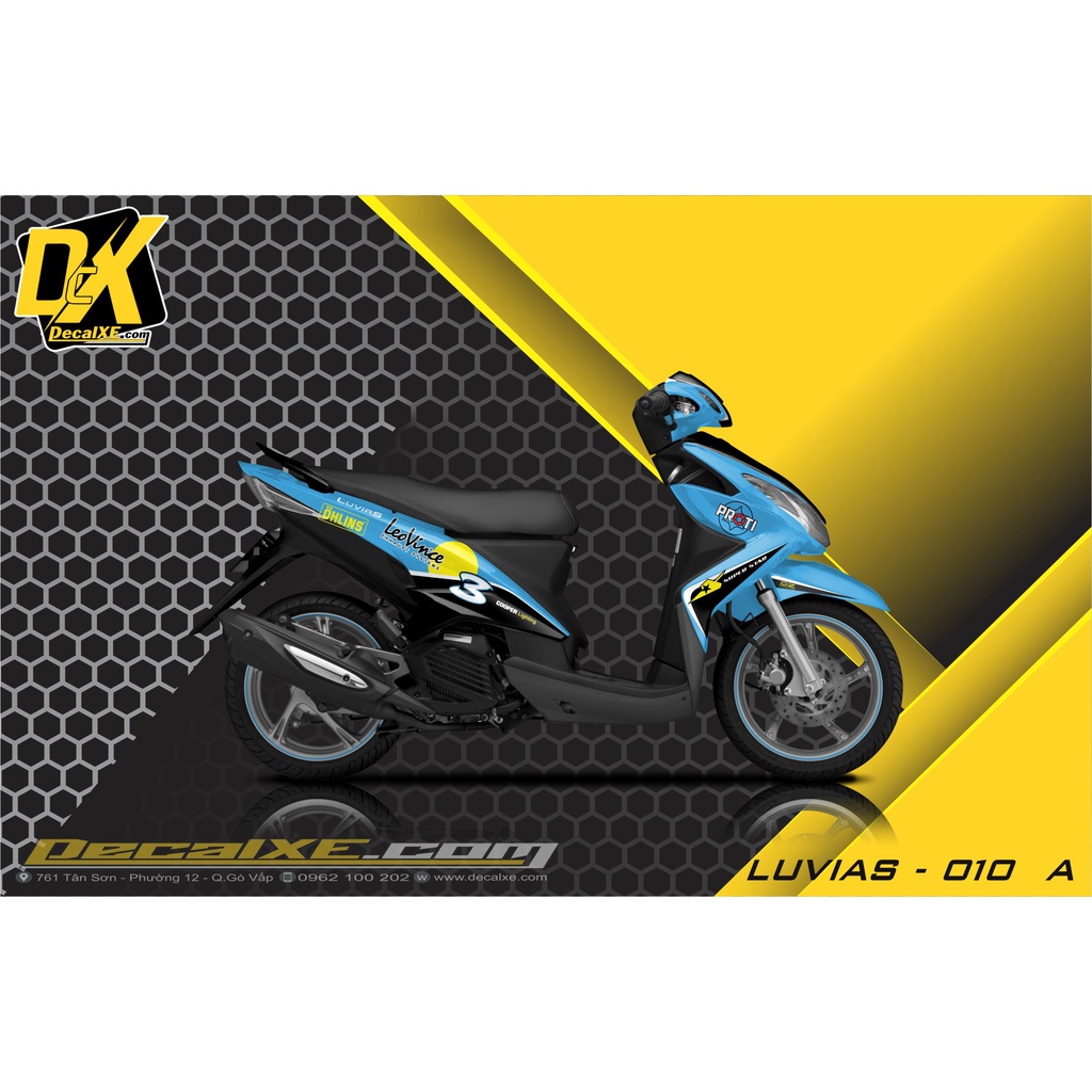 Tem thiết kê dán xe Luvias | Chất Liệu Decal Cao Cấp Chống Nước, Bền Màu, Cắt Khuôn Sẵn Dễ Dán | LUVIAS-0010