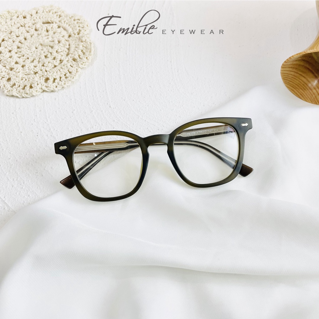 Gọng nhựa vuông bầu cốt kim loại chắc chắn Emilie eyewear phụ kiện thời trang 76172