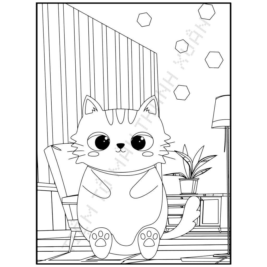 Set 30 Tờ Tranh Tô Màu Hình Mèo Dễ Thương Tô Màu Sáp, Màu Chì - Tiệm Tô Màu Thanh Xuân