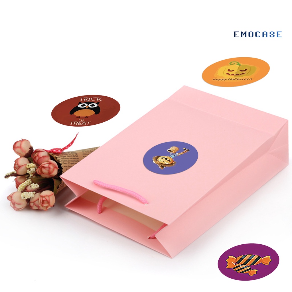 Ny-1 Cuộn Nhãn Dán Trang Trí Halloween Nhiều Màu Dễ Thương