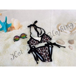 Bikini hoạ tiết da beo cho bé gái