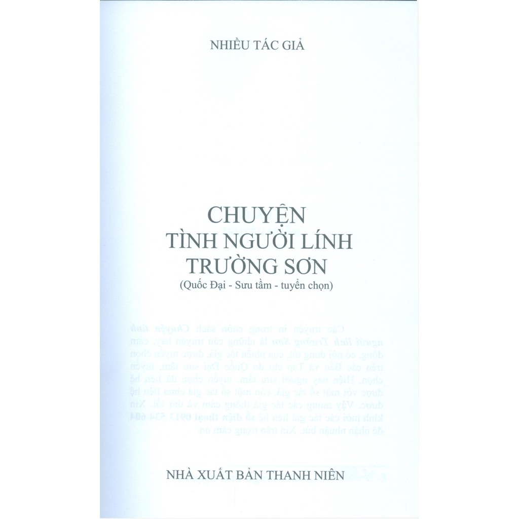 Sách - Chuyện Tình Người Lính Trường Sơn (Truyện ngắn)