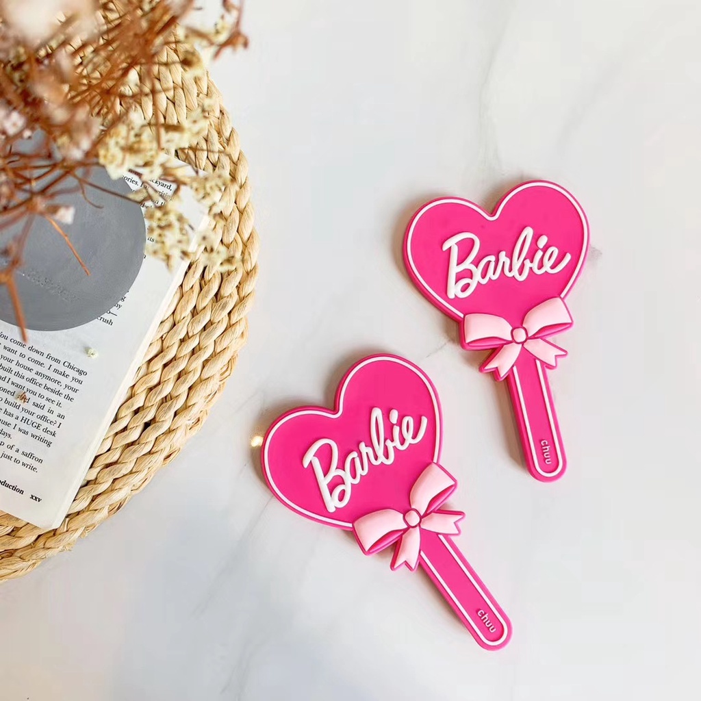 Gương trang điểm cầm tay thiết kế hình trái tim bằng acrylic phong cách Hàn Quốc