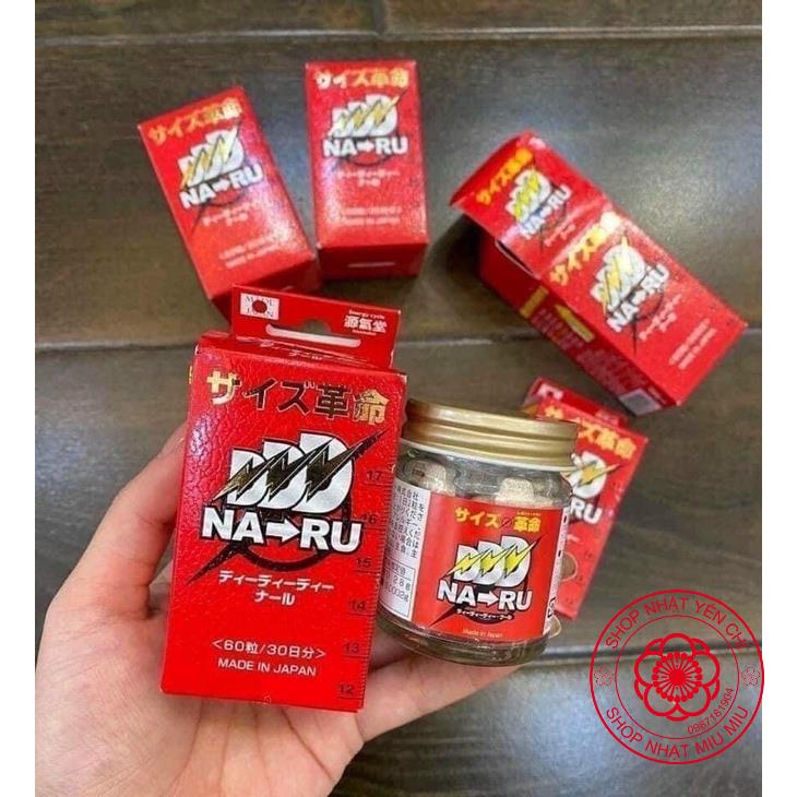Vỏ hộp đựng viên uống naru 60 viên nhật bản