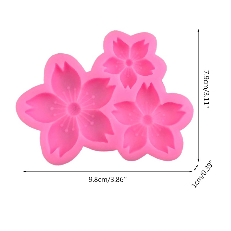 Khuôn silicone tạo hình hoa anh đào trang trí làm bánh kem fondant