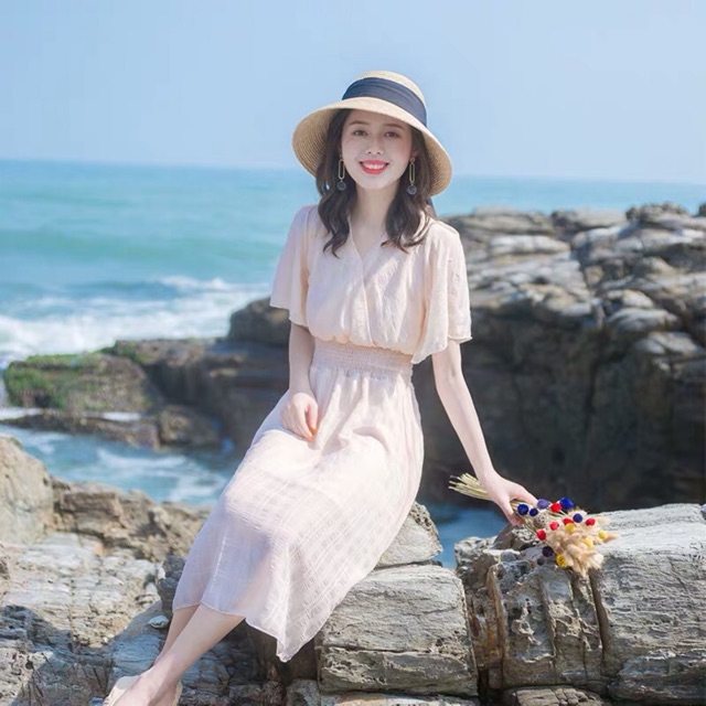 Váy đầm xoè tiểu thư dáng dài váy đi biển MS02 | BigBuy360 - bigbuy360.vn