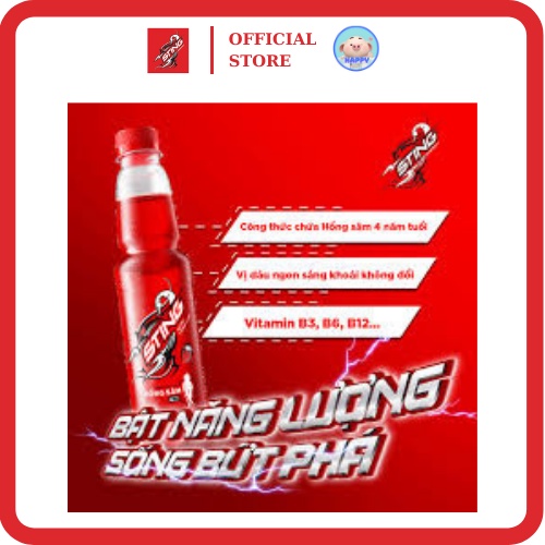 Nước tăng lực STING vị dâu/ trái cây chai pet 330ml