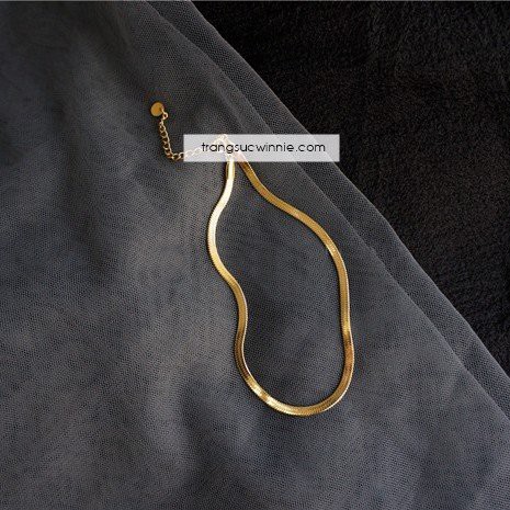 Lắc chân nữ titan CK vàng gold