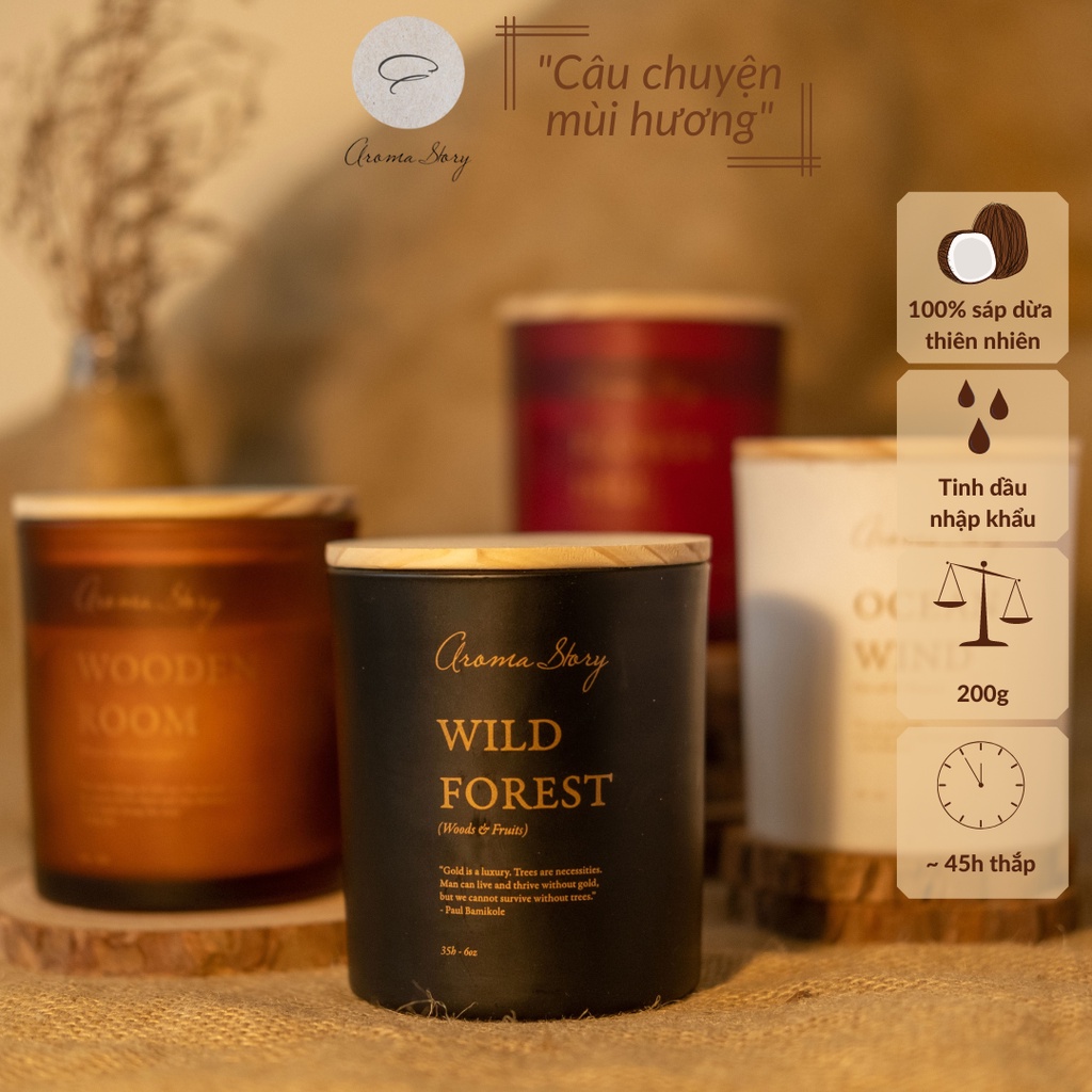Nến Thơm Tự Nhiên Aroma Story Hương Biển Ocean Wind Size 200g