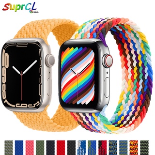 Dây đeo đồng hồ bằng nylon co giãn 44mm 40mm 42mm 38mm 44mm cho Apple iwatch Series SE 7654321