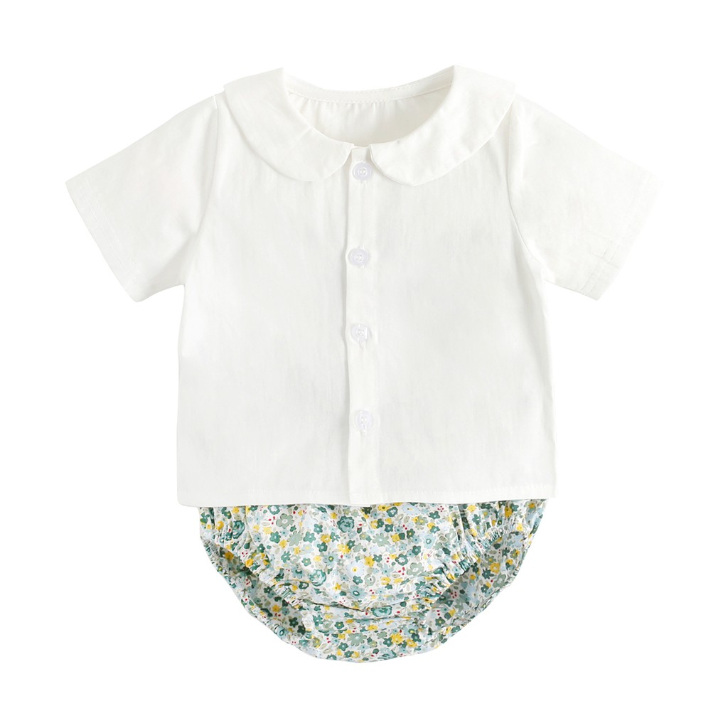 Bộ Đồ Sanlutoz Dành Cho Bé Gái Thiết Kế In Hoa Làm Từ Cotton