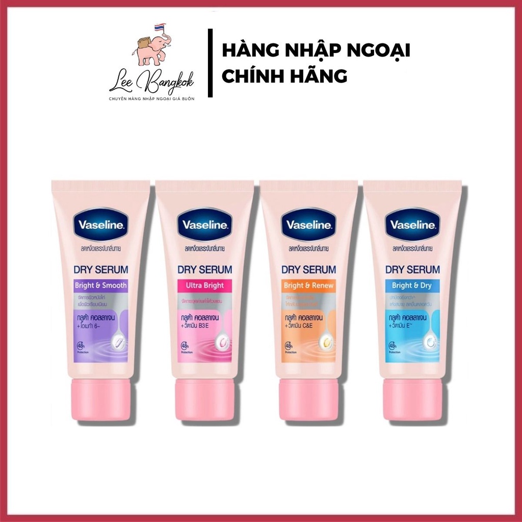 Serum Dưỡng Trắng Da & Khử Mùi Vùng Nách Vaseline 48h DRY SERUM Nội Địa Thái Lan 30-45 gram