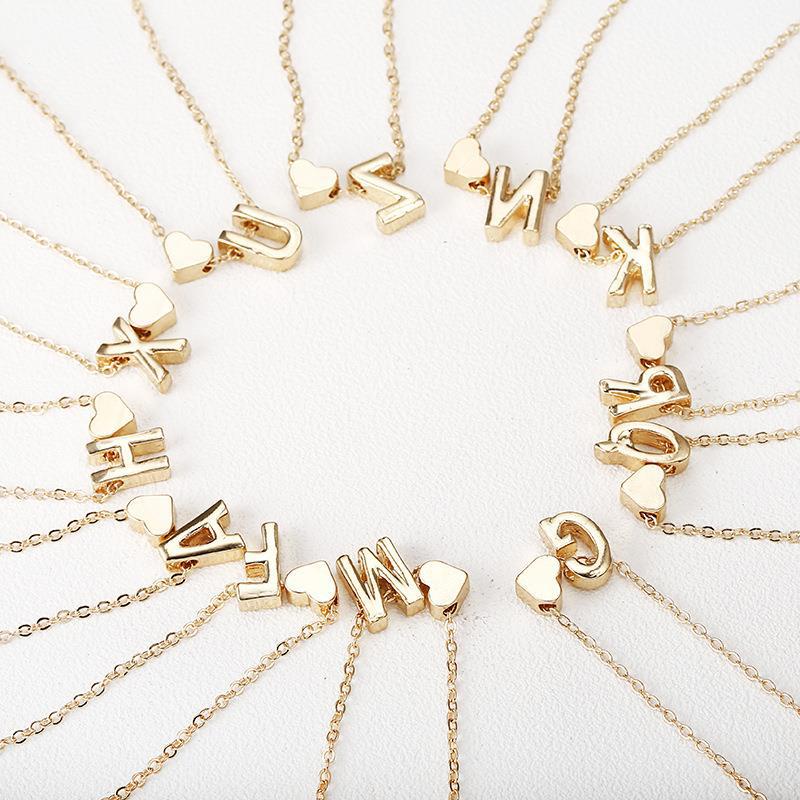 Vòng cổ Hợp Kim Mặt Hình Trái Tim Và Chữ Cái Thời Trang Dành Cho Nữ