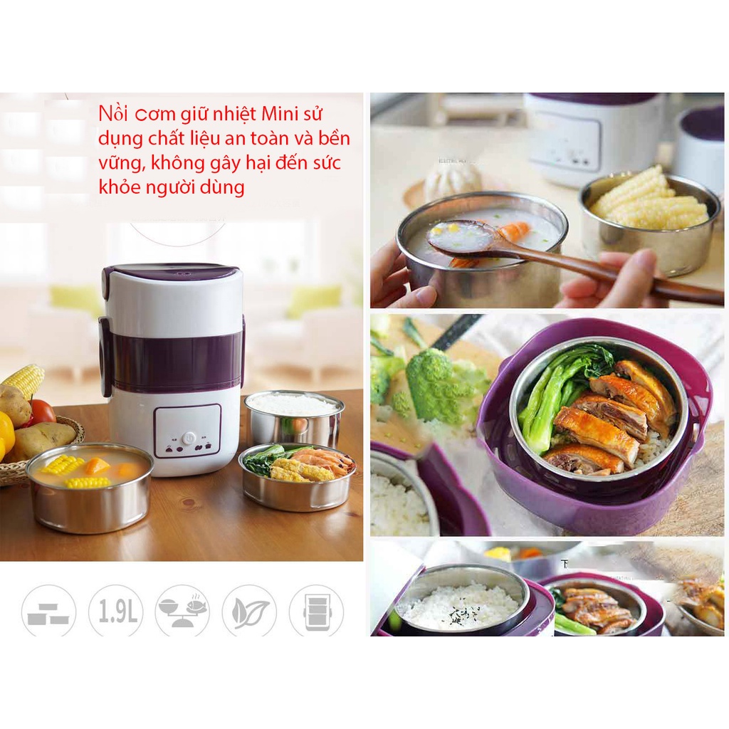 Hộp cơm cắm điện, cặp lồng cắm điện, nồi ủ cơm văn phòng, hộp đựng giữ nhiệt đa năng, bảo hành 12 tháng lỗi 1 đổi 1