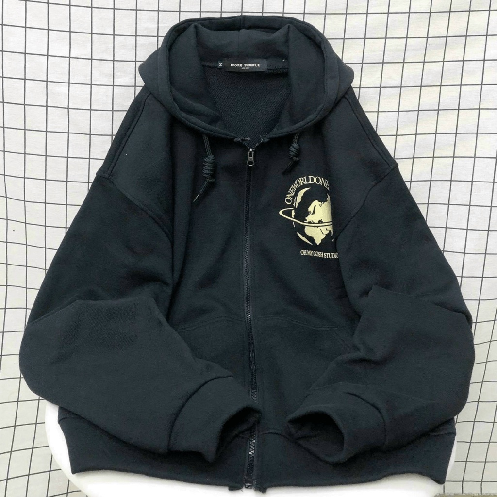 (Free Ship) FREE SHIP Áo KHoác Nỉ Dây kéo ZIp In HÌnh Trái Đất Xanh Mình Anh Và Em Chống Nắng HOt Trend h.h.p