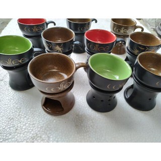 Bếp đun cafe,hâm nóng cafe,đèn xông tinh dầu đôt nến hình ly cà phê,tặng kèm 1 viên nế tealight