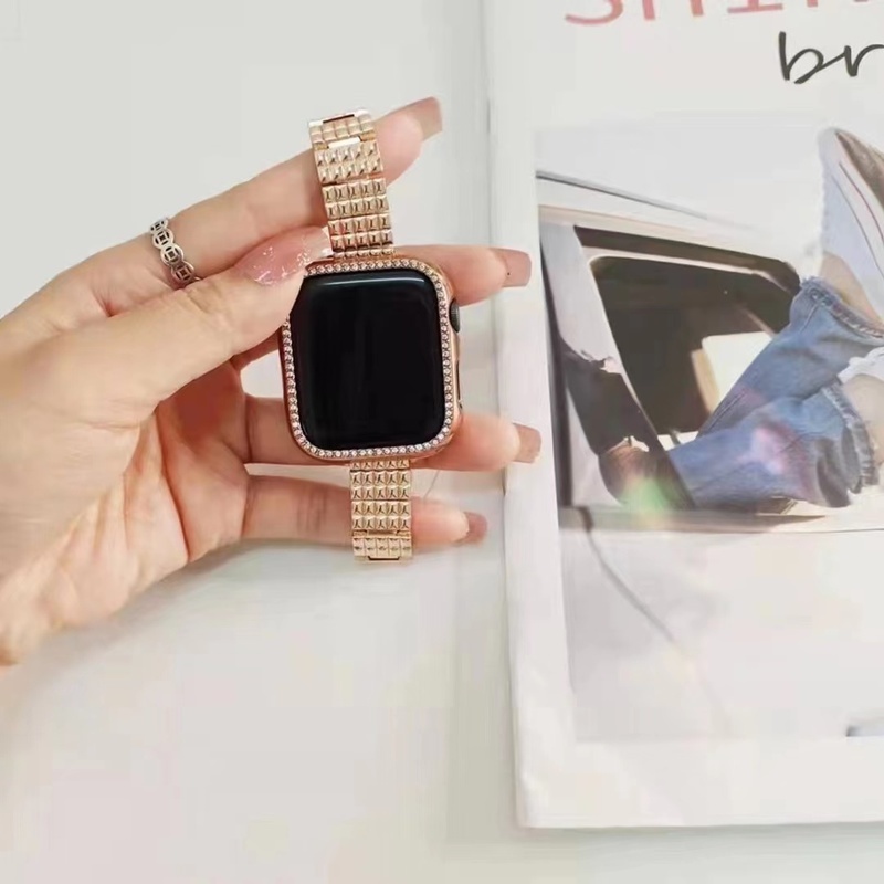 Dây Đeo Bằng Thép Không Gỉ 44mm 40mm 45mm 41mm 42mm 38mm Cho iWatch Series 3 4 5 6 se 7