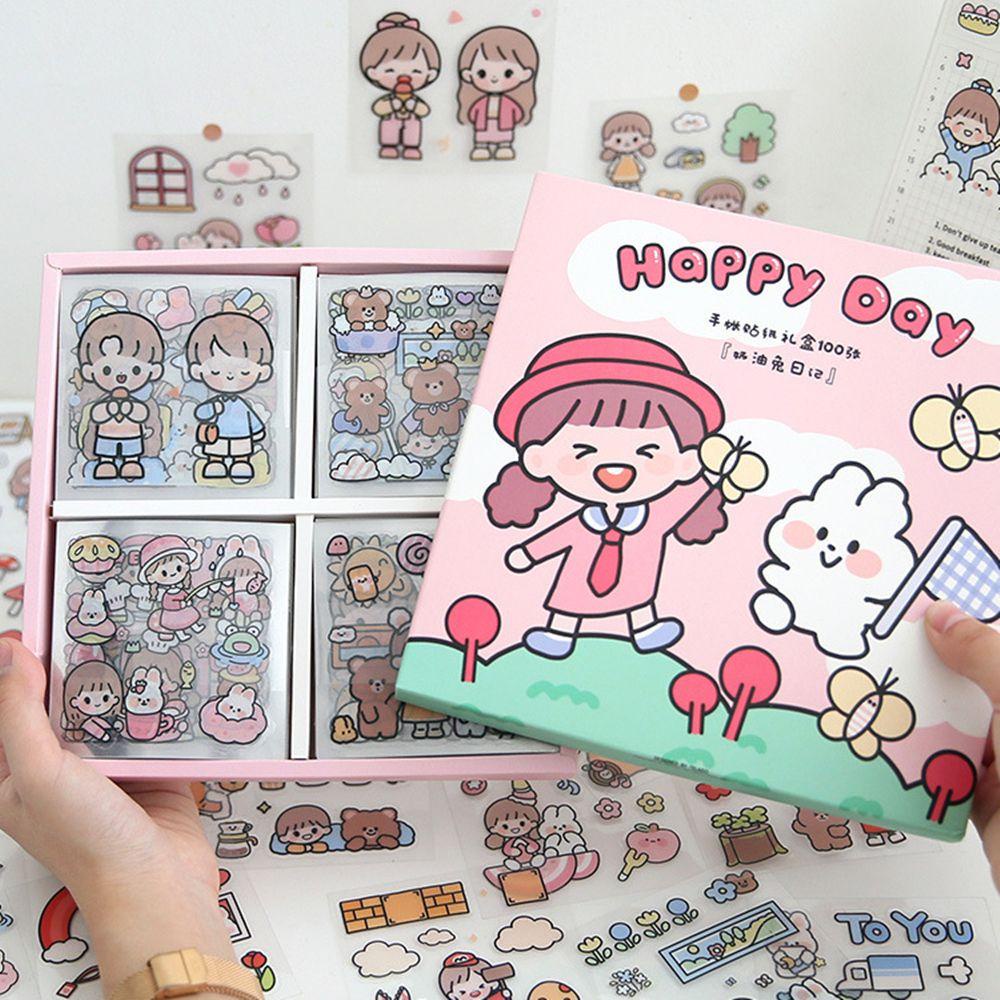 LAYOR1 Set 20 Sticker Dán Trang Trí Hình Thỏ Dễ Thương