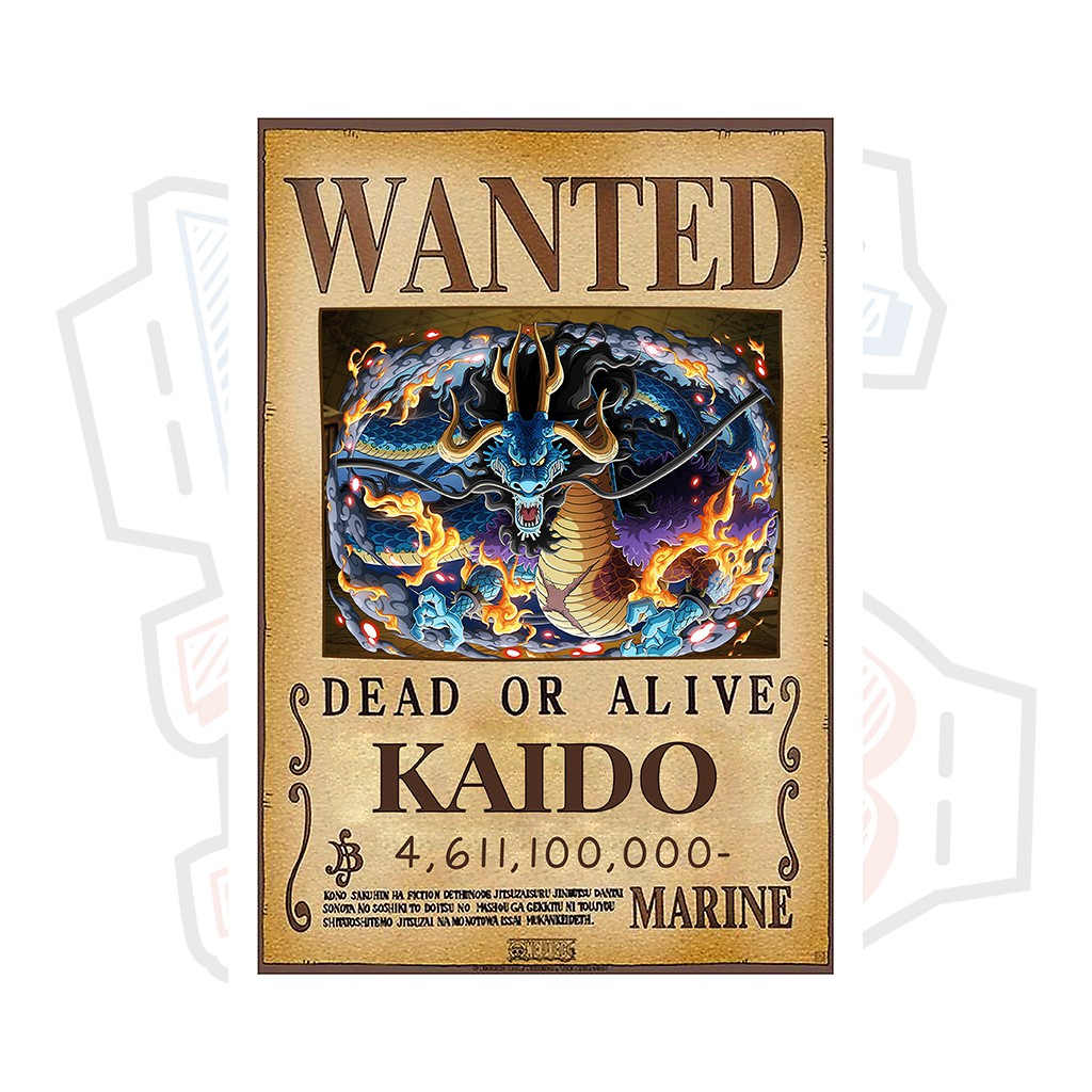 Poster truy nã Tứ Hoàng Kaido Bách Thú ver 3 - One Piece