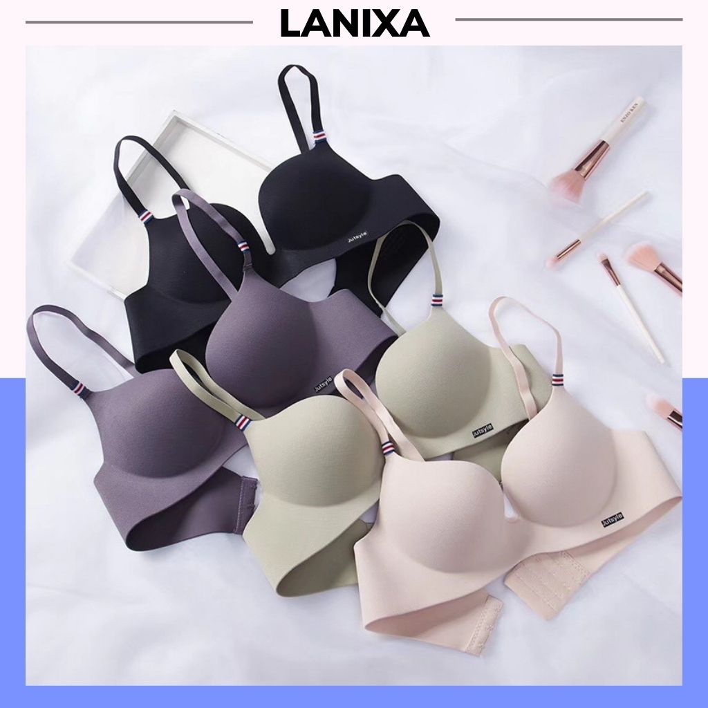 Áo ngực không gọng đúc su mềm mại thoáng mát, Áo lót nữ đệm mút nâng ngực tạo khe sexy gợi cảm LANIXA A560